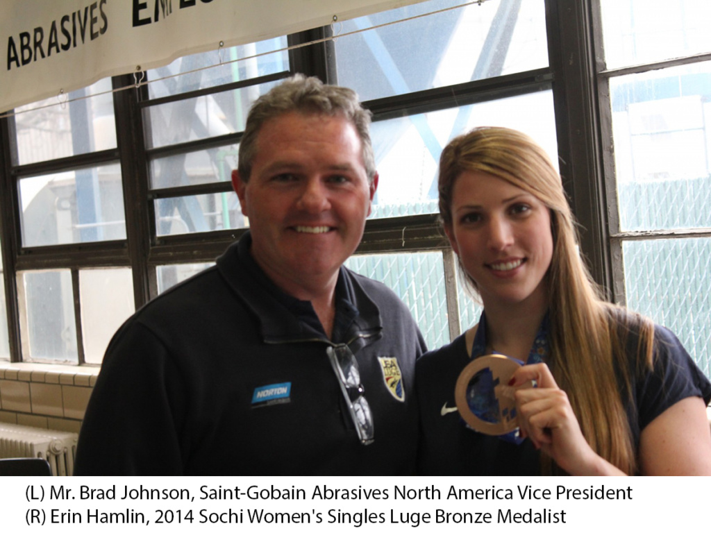 Norton North America Vice President Brad Johnson with Olympic Athlete Erin Hamlin