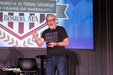 Adam Savage on stage at the 2026 GAWDA Annual Convention